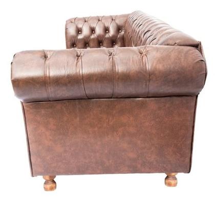 Imagem de Conjunto de 2 Sofás Chesterfield Luiz XV 1,80M Corano Marrom sala de estar/recepção/ barbearia