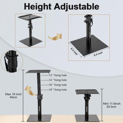 Imagem de Conjunto de 2 suportes de alto-falantes para monitor de estúdio de mesa Vondynote