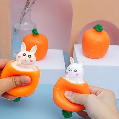 Imagem de Conjunto de 3 brinquedos Squeeze Toy R-LOMU Carrot Rabbit Fidget