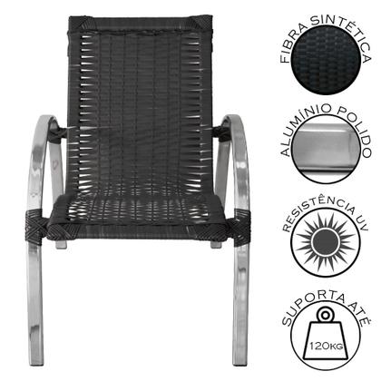 Imagem de Conjunto de 3 Cadeiras para Área Externa Garden em Alumínio Polido