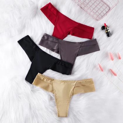 Imagem de Conjunto De 3 Calcinhas G-String Transparentes Sexy Para Mulheres, Sem Costura, Estilo Brasileiro