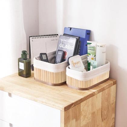 Imagem de Conjunto de 3 Cestos Organizadores Retangulares de Bambu Maxx