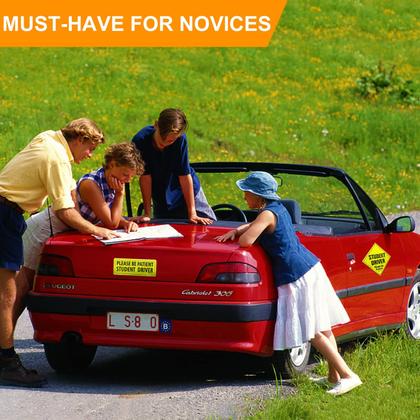 Imagem de Conjunto de 3 ímãs refletivos para motorista de estudante para carro - Yacoto