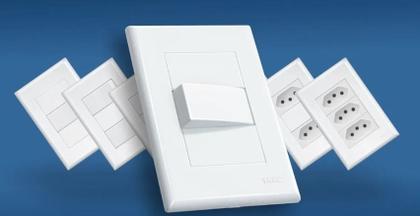 Imagem de Conjunto de 3 Interruptores Triplo Simples 4x2 16A Evidence - FAME