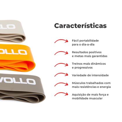 Imagem de Conjunto De 3 Mini Faixas De Exercícios - Vollo