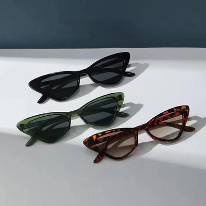 Imagem de Conjunto de 3 Óculos de Sol Femininos Estilo Gatinho - Pequenos, Retrô e Vintage