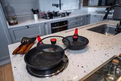 Imagem de Conjunto de 3 Panelas Antiaderentes Em Mármore Autêntico Chef