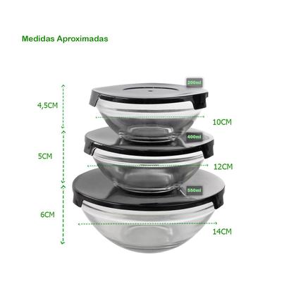 Imagem de Conjunto De 3 Potes De Vidro C/ Tampa Trava Istambul Multiuso Design Versátil Cozinha