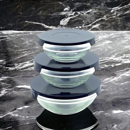 Imagem de Conjunto De 3 Potes De Vidro C/ Tampa Trava Istambul Multiuso Design Versátil Cozinha