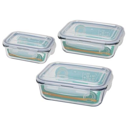 Imagem de Conjunto De 3 Potes Herméticos De Vidro Retangular