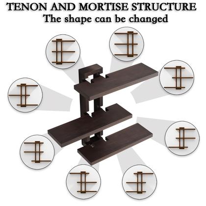 Imagem de Conjunto de 3 prateleiras flutuantes em madeira variável - Dark Walnut
