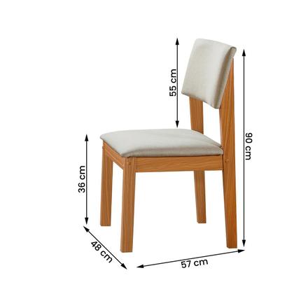 Imagem de Conjunto de 4 Cadeiras de Jantar Jade com Tecido Linho