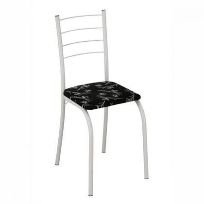 Imagem de Conjunto De 4 Cadeiras Rio Liso Branco Assento Preto Lirio Teixeira Branco/preto