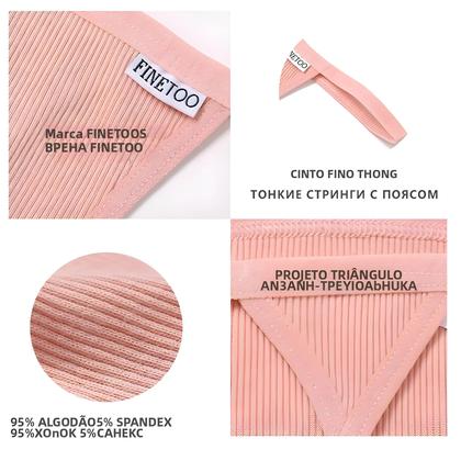 Imagem de Conjunto de 4 Calcinhas Fio Dental de Algodão - Cintura Baixa e Sexy