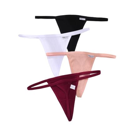 Imagem de Conjunto de 4 Calcinhas Fio Dental de Algodão - Cintura Baixa e Sexy