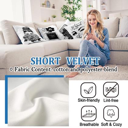 Imagem de Conjunto de 4 capas de travesseiro HSINYA, 45x45cm, preto e branco, moda