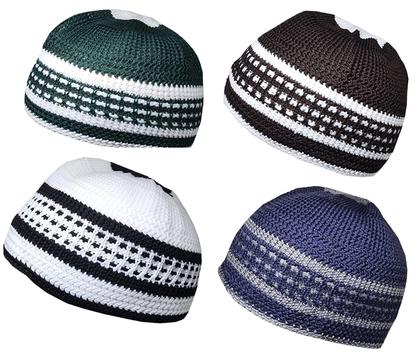 Imagem de Conjunto de 4 Gorros Muçulmanos - Cores Variadas para Homens