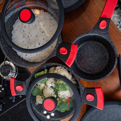 Imagem de Conjunto de 4 Panelas Antiaderentes Em Mármore Autêntico Chef