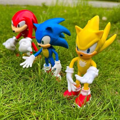 Imagem de Conjunto de 5 Brinquedos Sonic - 14cm - PVC - Personagens do Ouriço