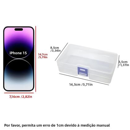 Imagem de Conjunto de 5 Caixas de Armazenamento Plásticas Transparentes com Tampa