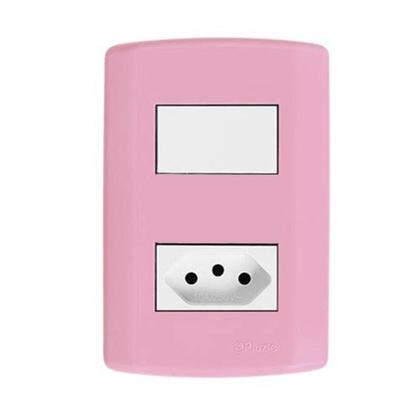 Imagem de Conjunto de 5 Interruptores de 1 Tecla Simples e Tomada 2p+t 20a , Modular, com Placa 4x2 e Suporte