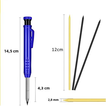 Imagem de Conjunto de 5 Lápis Mecânicos para Carpinteiro - Ferramentas de Marcação para Carpintaria