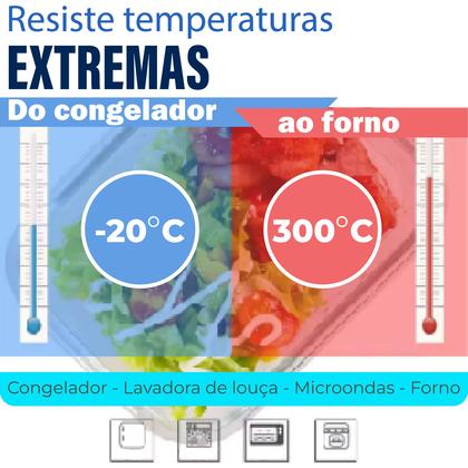 Imagem de Conjunto De 5 Lindos Potes De Vidro Hermético Para Mantimentos Marmita 370ml Com Tampa