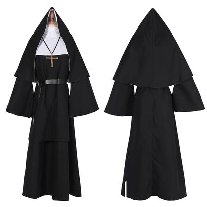 Imagem de Conjunto de 5 peças de Halloween Costume NSPSTT The Nun para mulheres e homens