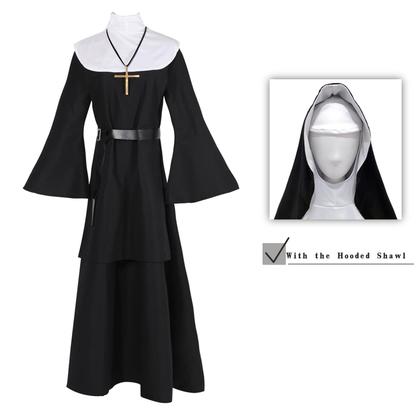 Imagem de Conjunto de 5 peças de Halloween Costume NSPSTT The Nun para mulheres e homens