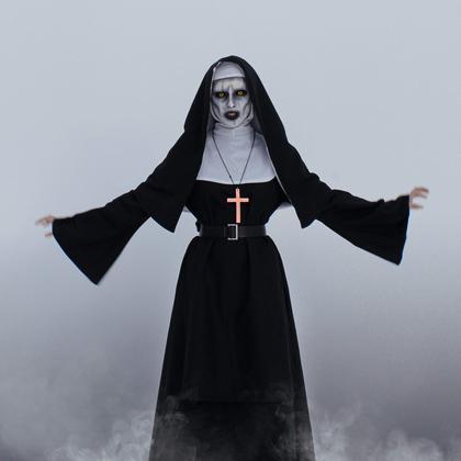 Imagem de Conjunto de 5 peças de Halloween Costume NSPSTT The Nun para mulheres e homens
