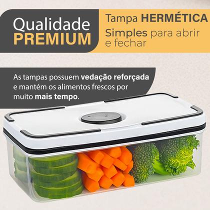 Imagem de Conjunto De 5 Potes Herméticos De Plástico Retangular Com Tampa De Vedação Top