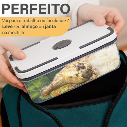 Imagem de Conjunto De 5 Potes Herméticos De Plástico Retangular Com Tampa De Vedação Top