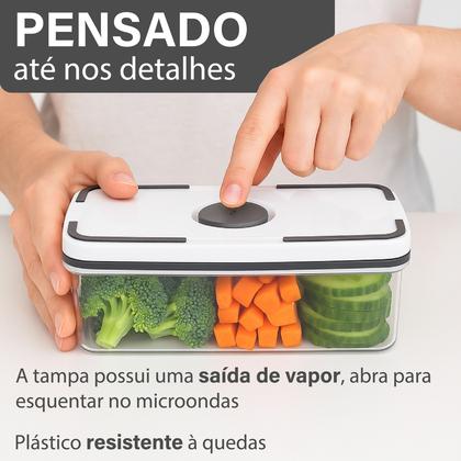 Imagem de Conjunto De 5 Potes Herméticos De Plástico Retangular Com Tampa De Vedação Top