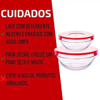 Imagem de Conjunto De 5 Potes Vidro Redondo Com Tampa Trava Mantimento