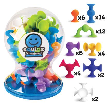 Imagem de Conjunto de 50 peças de brinquedo de construção Fat Brain Toys Squigz Deluxe