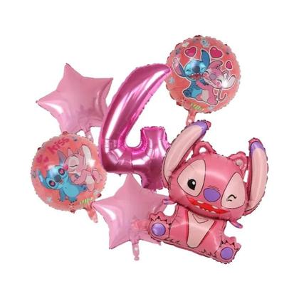 Imagem de Conjunto De 6 Balões De Festa De Aniversário Disney Lilo & Stitch De 30 Polegadas, Decorações Para