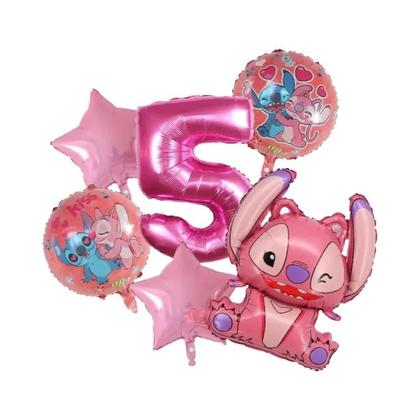 Imagem de Conjunto De 6 Balões De Festa De Aniversário Disney Lilo & Stitch De 30 Polegadas, Decorações Para
