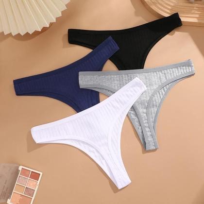 Imagem de Conjunto De 6 Calcinhas De Algodão Com Cintura Baixa Para Mulheres, Intimates Macios S-XL, G-String