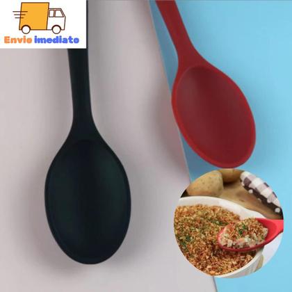 Imagem de Conjunto de 6 Colher de Arroz 100% Silicone com 27cm  para Casa Cozinha Buffet Restaurante