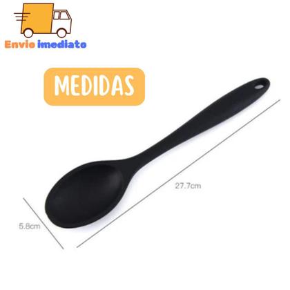 Imagem de Conjunto de 6 Colher de Arroz 100% Silicone com 27cm  para Casa Cozinha Buffet Restaurante