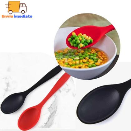 Imagem de Conjunto de 6 Colher de Arroz 100% Silicone com 27cm  para Casa Cozinha Buffet Restaurante