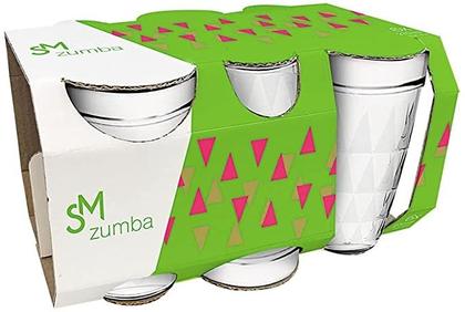 Imagem de Conjunto de 6 copos de vidro 270ml para agua suco bebidas nadir zumba