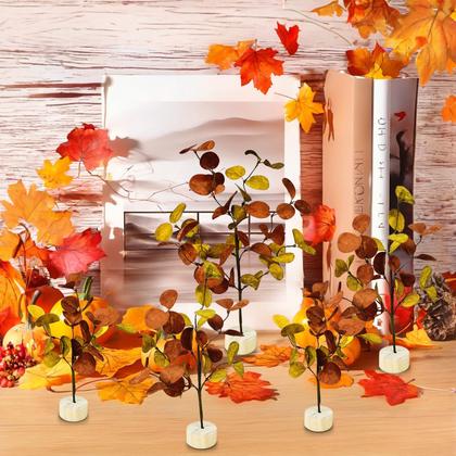 Imagem de Conjunto de 6 em cascata de árvores de eucalipto de mesa de outono