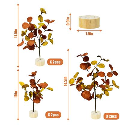 Imagem de Conjunto de 6 em cascata de árvores de eucalipto de mesa de outono