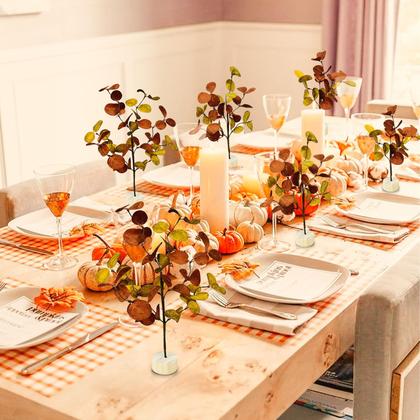 Imagem de Conjunto de 6 em cascata de árvores de eucalipto de mesa de outono