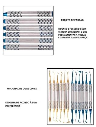 Imagem de Conjunto de 6 Espátulas de Resina Dentária Banhadas a Titânio