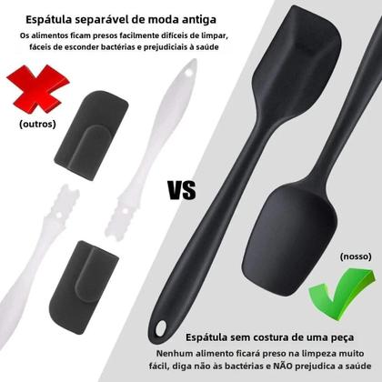 Imagem de Conjunto de 6 Espátulas de Silicone Antiaderente e Resistente ao Calor - Qualidade Alimentar