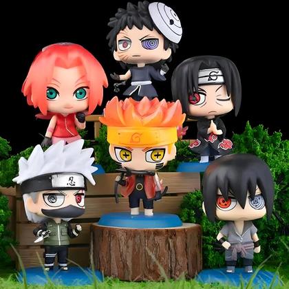 Imagem de Conjunto de 6 Figuras de Ação Naruto Shippuden - Hinata, Sasuke, Itachi, Kakashi e Obito