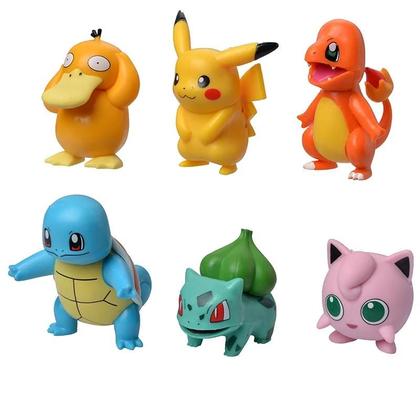 Imagem de Conjunto de 6 Figuras de Ação Pokémon Pikachu em PVC - Decoração para Bolo e Carro