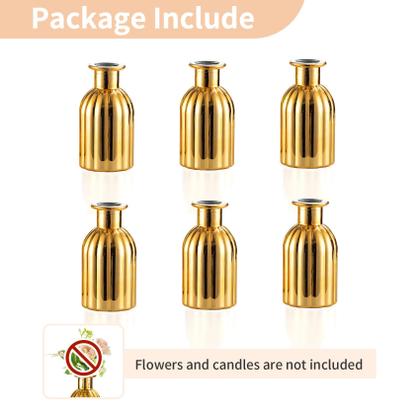 Imagem de Conjunto de 6 peças Bud Vases NUPTIO Glass Gold para flores de 14 cm